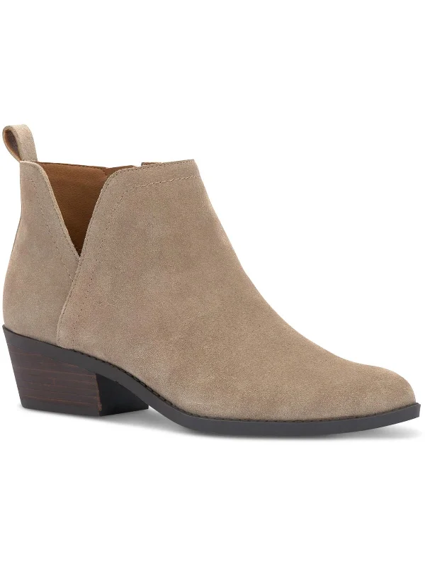 Fallila Womens Suede Cut-Out Booties