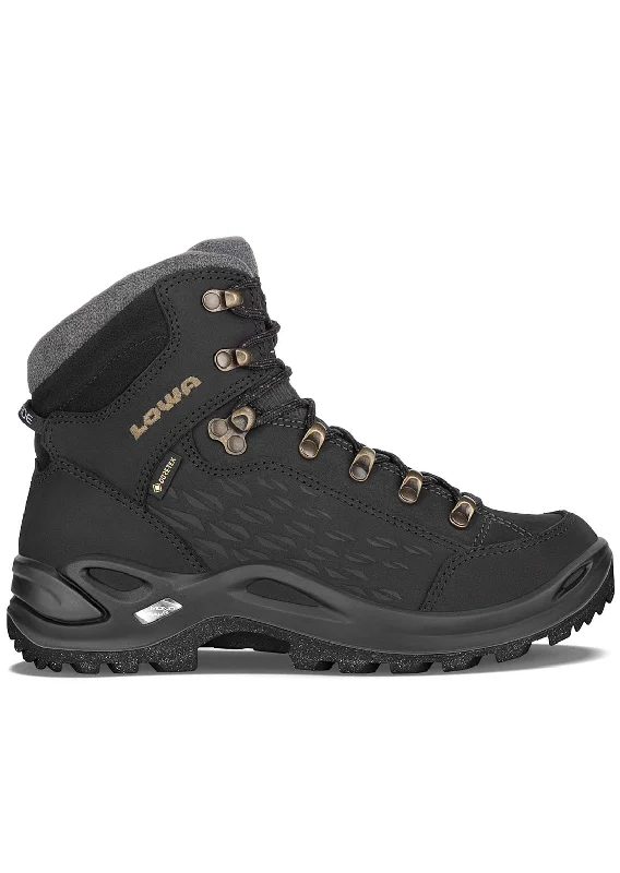 Non - Slip Rubber Sole Women's Hiking Shoes in Black for Slippery TerrainLowa Women's Renegade Warm GTX Mid WS Boots Non - Slip Rubber Sole Women's Hiking Shoes in Black for Slippery TerrainLowa Women's Renegade Warm GTX Mid WS Boots