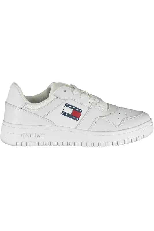 women's booties for urban styleTommy Hilfiger Sleek White Sneakers with Eco-Friendly Twist