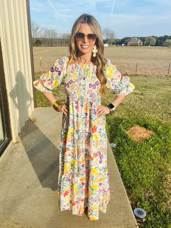 Maxi dresses with a ruffled neckline for a charming lookA PERFECT DAY DRESS--FLASH SALE