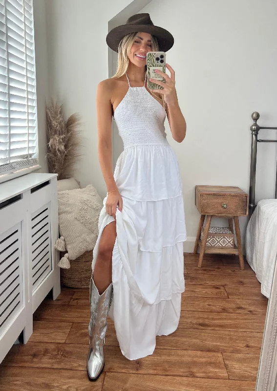 Maxi dresses with a criss - cross back for a flirty and unique detailChantria Maxi Dress