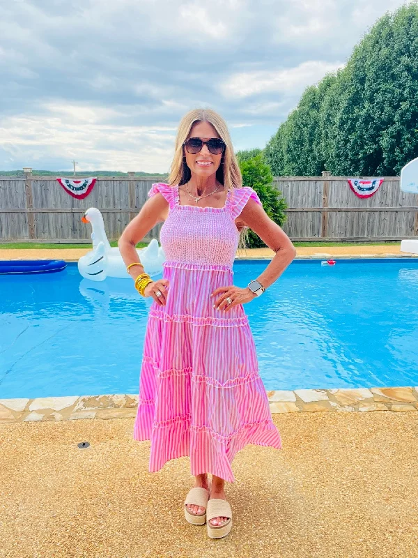 Maxi dresses with a wrap - around style for a customizable fitJETSETTING JOY DRESS- PINK-SUMMER SALE Maxi dresses with a wrap - around style for a customizable fitJETSETTING JOY DRESS- PINK-SUMMER SALE