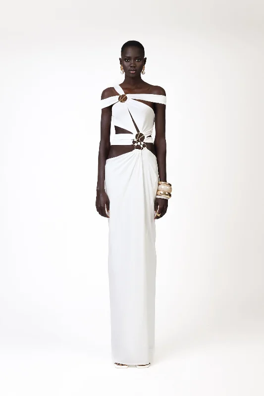 Maxi dresses with embroidered floral motifs for a unique designKiyren Dress - White