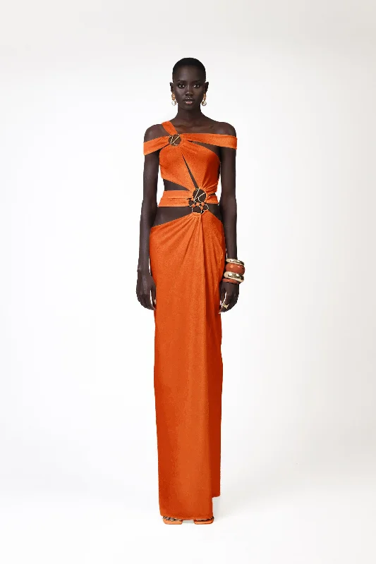 Sequined maxi dresses for formal evening galasKiyren Dress - Orange