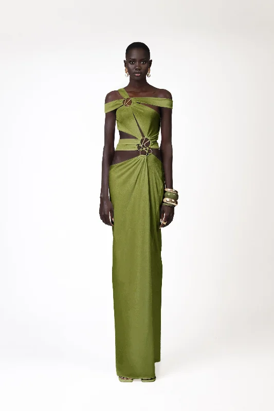 Maxi dresses with cold - shoulder cutouts for a trendy lookKiyren Dress - Green