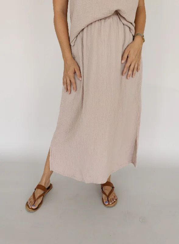 Printed maxi dresses with abstract patterns for an artistic lookTranquility Skirt - Taupe - Final Sale Printed maxi dresses with abstract patterns for an artistic lookTranquility Skirt - Taupe - Final Sale