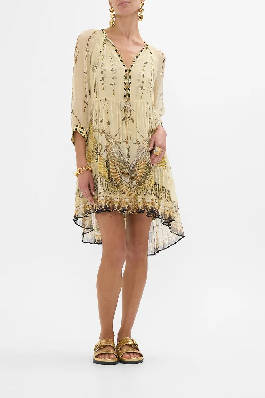 Mini dresses with one - shoulder designsSHORT GATHERED PANEL DRESS GATEWAY TO THE AFTERLIFE Mini dresses with one - shoulder designsSHORT GATHERED PANEL DRESS GATEWAY TO THE AFTERLIFE