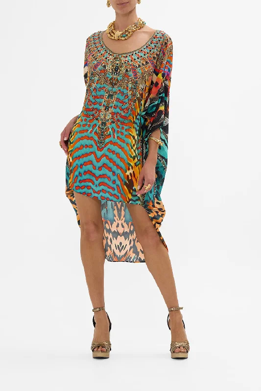 Mini dresses with side slits for a sexy appealSCOOP BACK HEM DRESS DESERT VISIONS