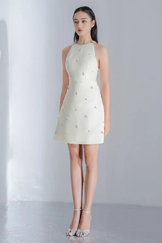 Mini dresses with cut - out details for a trendy lookAlthea A-line Sleeveless Jacquard Mini Dress Mini dresses with cut - out details for a trendy lookAlthea A-line Sleeveless Jacquard Mini Dress