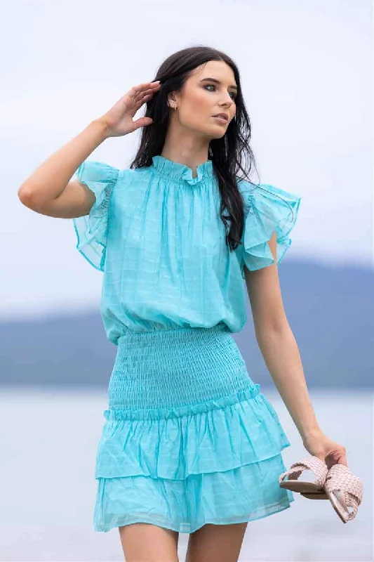 Mini dresses with keyhole necklinesAnnie Mini Dress Teal