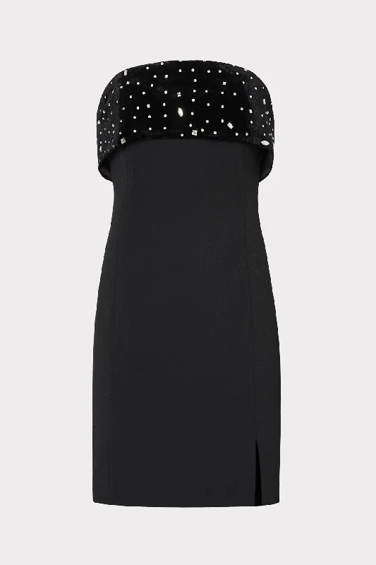 Mini dresses with cold - shoulder designsIndy Crystal Embellished Mini Dress