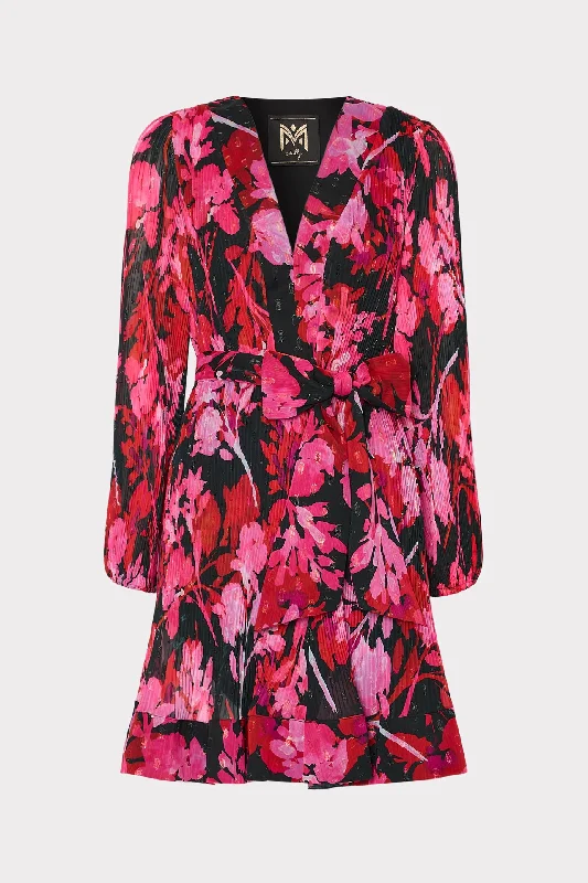 Mini dresses with high - low hems for a modern twistLiv Oversized Peony Pleated Dress Mini dresses with high - low hems for a modern twistLiv Oversized Peony Pleated Dress