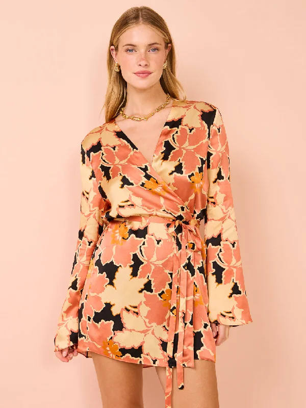 Mini dresses with polka dot patternsShona Joy Rosa Silk Wrap Mini Dress in Coral Pink/Multi Mini dresses with polka dot patternsShona Joy Rosa Silk Wrap Mini Dress in Coral Pink/Multi