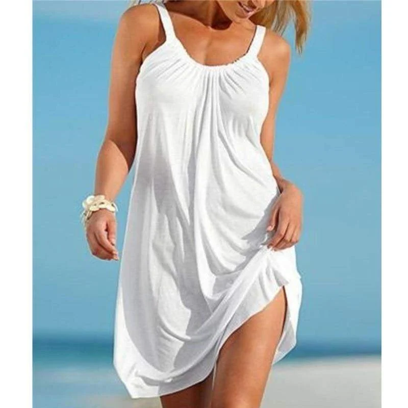 Mini dresses with patchwork designs for a unique styleFashionSierra - Summer Women Beach Mini Sundress Ladies Sleeveless Short Mini Dress Holiday Party Solid Casual Dresses Mini dresses with patchwork designs for a unique styleFashionSierra - Summer Women Beach Mini Sundress Ladies Sleeveless Short Mini Dress Holiday Party Solid Casual Dresses
