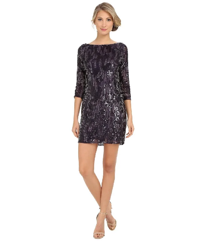 Mini cocktail dresses with a cold - shoulder ruffled sleeveAdrianna Papell - Sequined Quarter Sleeve Dress 41901082 Mini cocktail dresses with a cold - shoulder ruffled sleeveAdrianna Papell - Sequined Quarter Sleeve Dress 41901082