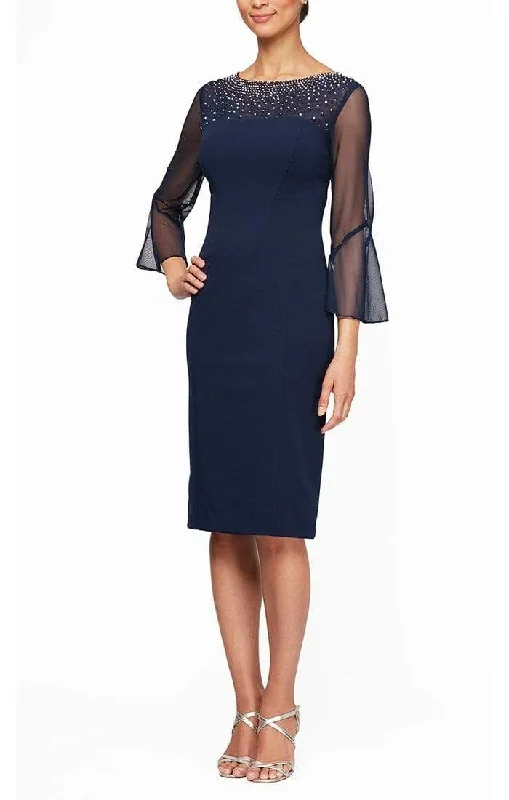 Cotton wedding guest dresses with smocked details for a casual weddingAlex Evenings - 8160208 Beaded Illusion Jewel Short Dress Cotton wedding guest dresses with smocked details for a casual weddingAlex Evenings - 8160208 Beaded Illusion Jewel Short Dress
