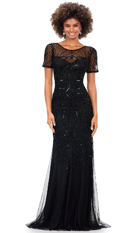 Asymmetric - hem wedding guest dresses in metallic huesAshley Lauren 11215 - Short Sleeve Beaded Evening Gown Asymmetric - hem wedding guest dresses in metallic huesAshley Lauren 11215 - Short Sleeve Beaded Evening Gown