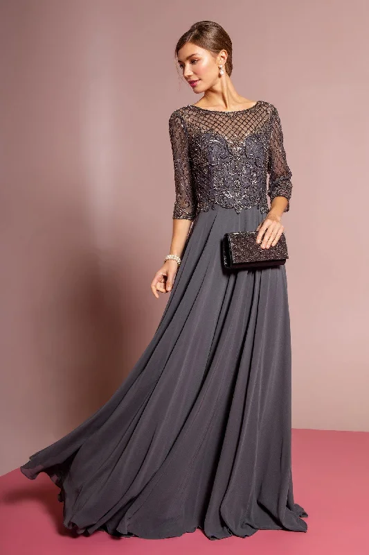 Wrap - style wedding guest dresses with bow accentsBeads Embellished Bodice Chiffon Long Dress Sale Wrap - style wedding guest dresses with bow accentsBeads Embellished Bodice Chiffon Long Dress Sale