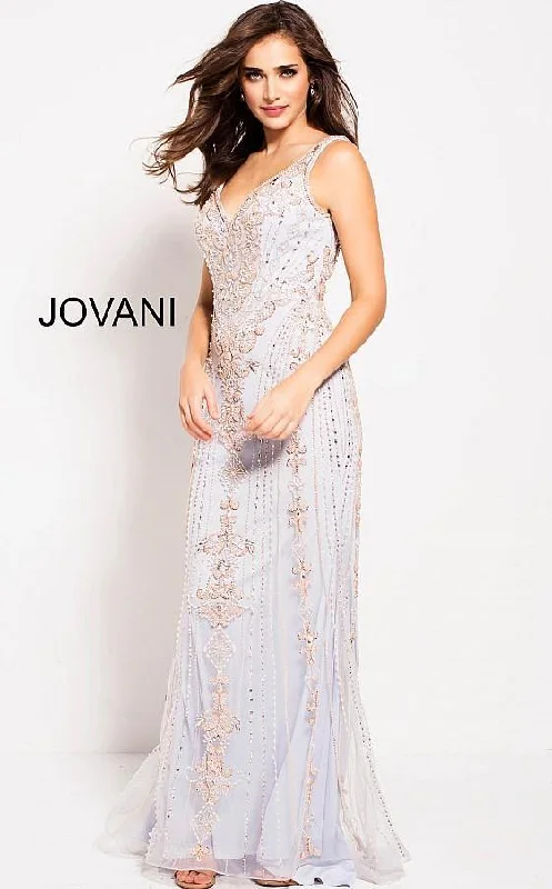 Backless bodycon dress for a bold statement​Jovani 60829 Prom Long Sleeveless Beaded Dress