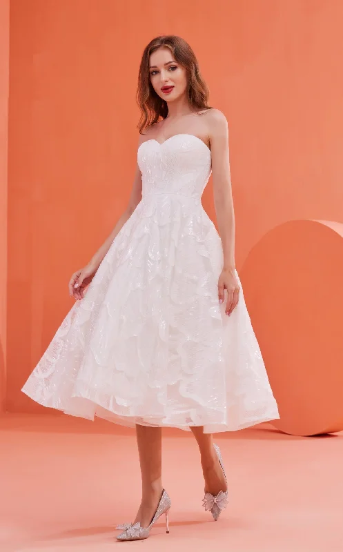 Mini cocktail dresses with a ruffled hem and a solid colorJadore J22061 Dress