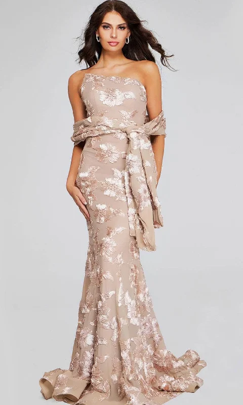 Geometric - printed wedding guest dresses for a modern weddingJovani 39267 - Asymmetric Floral Appliqued Evening Gown Geometric - printed wedding guest dresses for a modern weddingJovani 39267 - Asymmetric Floral Appliqued Evening Gown