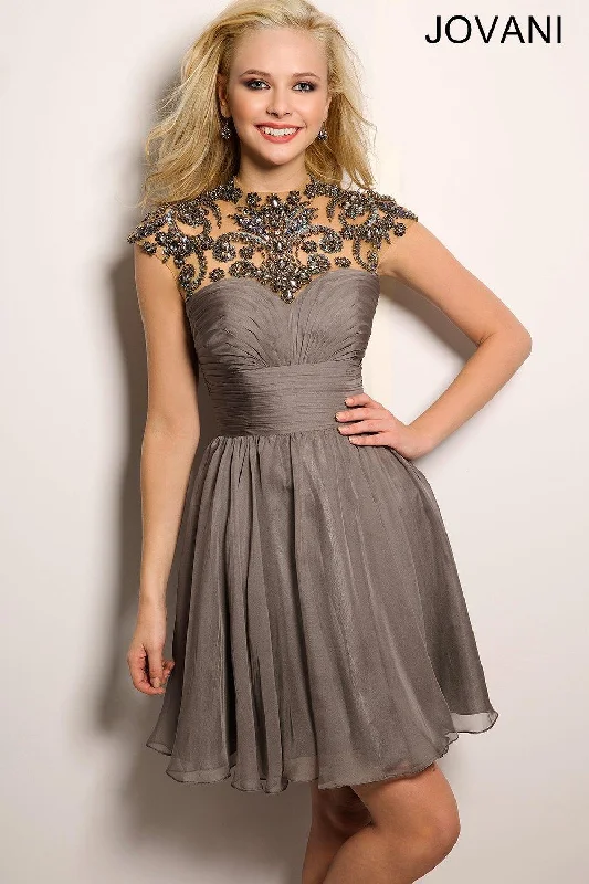 Wedding guest dresses with pom - pom trims for a playful lookJovani 21977 Short Homecoming Cocktail Chiffon Dress Sale Wedding guest dresses with pom - pom trims for a playful lookJovani 21977 Short Homecoming Cocktail Chiffon Dress Sale
