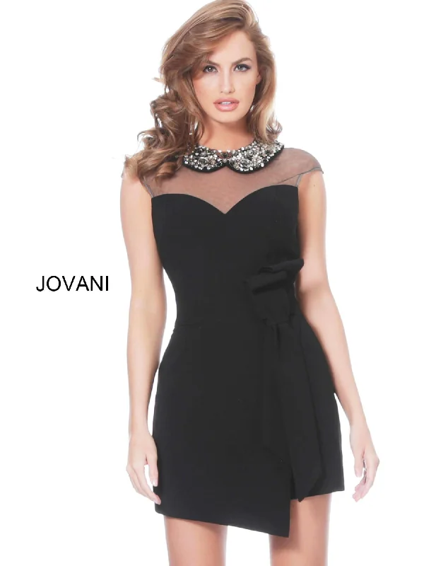 Cocktail dresses with a patchwork pattern and a mid - thigh lengthJovani 03660 Sleeveless Short Dress Cocktail dresses with a patchwork pattern and a mid - thigh lengthJovani 03660 Sleeveless Short Dress