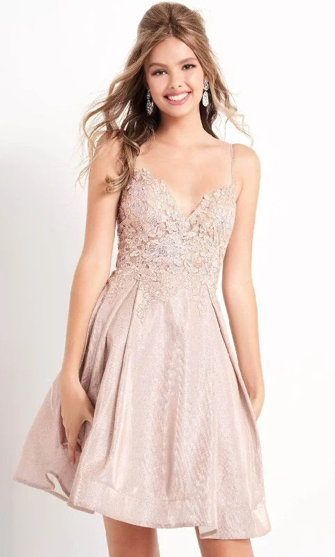 Asymmetric - hem cocktail dresses in a bold color for a fashion - forward lookJVN by Jovani - Embroidered Bodice A-Line Dress JVN04010SC Asymmetric - hem cocktail dresses in a bold color for a fashion - forward lookJVN by Jovani - Embroidered Bodice A-Line Dress JVN04010SC