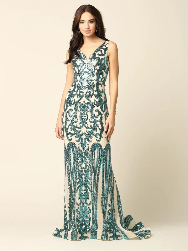 Tea - length wedding guest dresses with polka dot patternsLong Formal Fitted Sleeveless Sequins Prom Dress Sale Tea - length wedding guest dresses with polka dot patternsLong Formal Fitted Sleeveless Sequins Prom Dress Sale