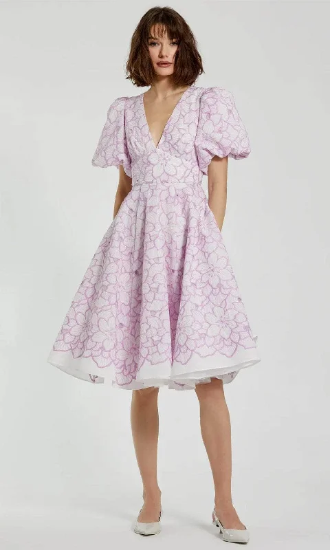Metallic wedding guest dresses for a glamorous weddingMac Duggal 81019 - Puff Sleeve Floral Dress Metallic wedding guest dresses for a glamorous weddingMac Duggal 81019 - Puff Sleeve Floral Dress