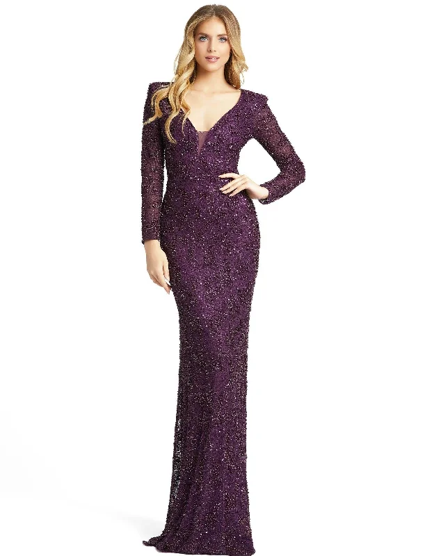 Bodycon dress with a scalloped edge​Mac Duggal 5177 Long Mother of the Bride Dress