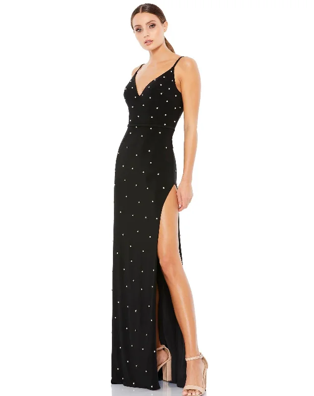 Sequined bodycon dress for a sparkling party lookMac Duggal 70232 Long Spaghetti Strap Formal Gown Sequined bodycon dress for a sparkling party lookMac Duggal 70232 Long Spaghetti Strap Formal Gown