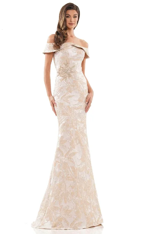Wrap - style wedding guest dresses with bow accentsMarsoni by Colors MV1223 - Off-Shoulder Jacquard Formal Dress Wrap - style wedding guest dresses with bow accentsMarsoni by Colors MV1223 - Off-Shoulder Jacquard Formal Dress