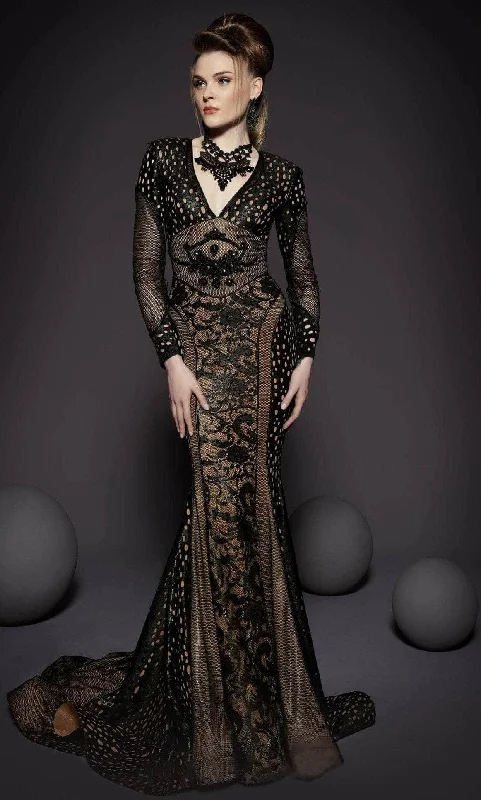 Wedding guest dresses with belted waists and knee - length skirtsMNM Couture 2468 - Edgy-Style Laced Evening Gown Wedding guest dresses with belted waists and knee - length skirtsMNM Couture 2468 - Edgy-Style Laced Evening Gown