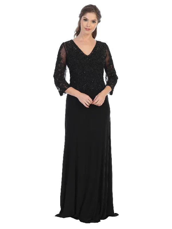 Sleeveless wedding guest dresses with pleated bodicesLong Formal 3/4 Sleeve Mother of the Bride Dress Sleeveless wedding guest dresses with pleated bodicesLong Formal 3/4 Sleeve Mother of the Bride Dress