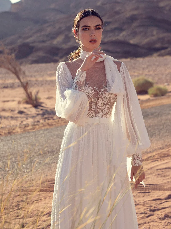 Embroidered wedding dresses with metallic threadsPolka Dot Long Sleeve Wedding Dress Embroidered wedding dresses with metallic threadsPolka Dot Long Sleeve Wedding Dress