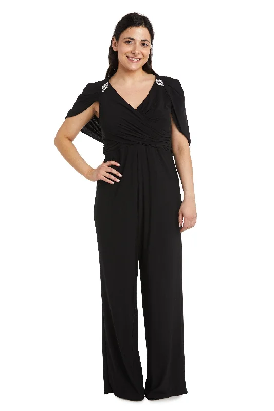 Wedding guest dresses with keyhole backs and flowing fabricsR&M Richards 2460P Petite Capelet Jumpsuit Formal Wedding guest dresses with keyhole backs and flowing fabricsR&M Richards 2460P Petite Capelet Jumpsuit Formal