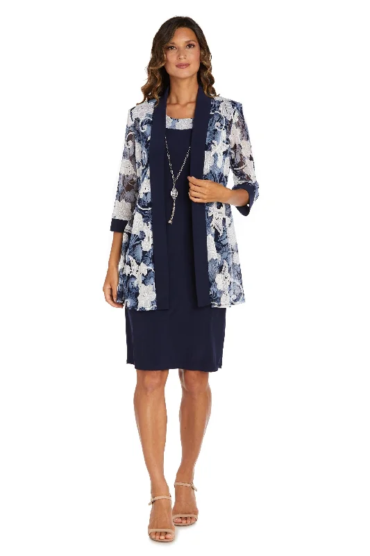 Geometric - printed cocktail dresses with a long - sleeve optionR&M Richards 9313 Short Two Piece Jacket Dress Geometric - printed cocktail dresses with a long - sleeve optionR&M Richards 9313 Short Two Piece Jacket Dress