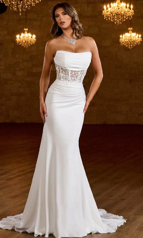 Wedding guest dresses with high - low hems and floral appliquesRachel Allan Bridal RB2185 - Cowl Illusion Embroidered Bridal Gown Wedding guest dresses with high - low hems and floral appliquesRachel Allan Bridal RB2185 - Cowl Illusion Embroidered Bridal Gown