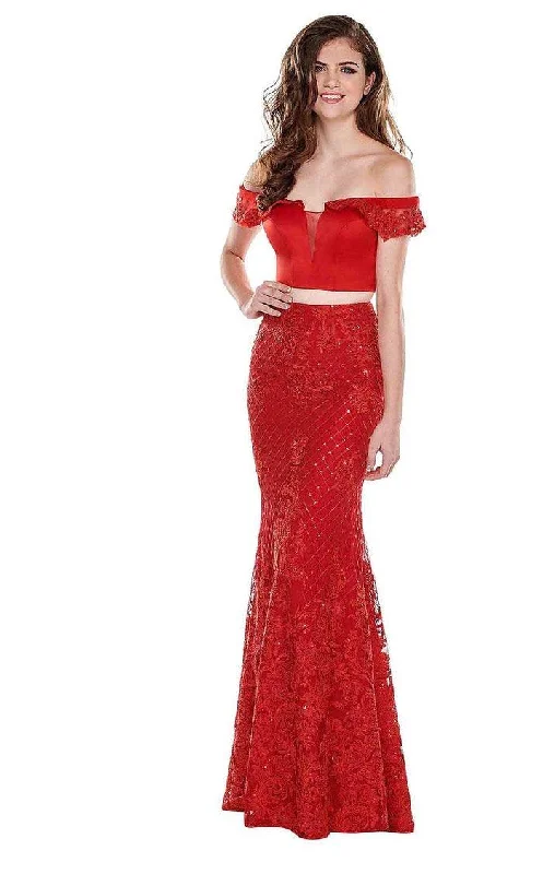 Bodycon dress for a bridal shower​Rachel Allan Prom Off Shoulder Long Dress 6407