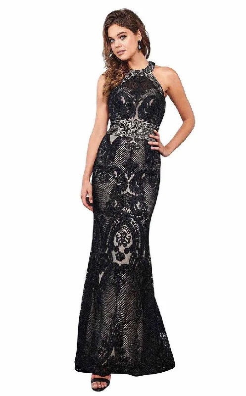 Bodycon dress with a high - low hem for a trendy lookRachel Allan Prom Long Halter Mermaid Dress 6462 Bodycon dress with a high - low hem for a trendy lookRachel Allan Prom Long Halter Mermaid Dress 6462