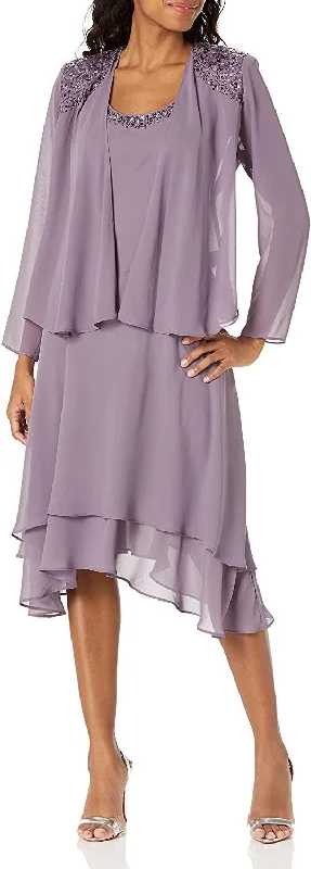 Cocktail dresses with a fringe detail and a sleeveless designSL Fashions Short Mother of the Bride Dress Sale