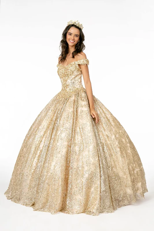 Bodycon dress with a belted waist for a defined figureLong Glitter Mesh Quinceanera Dress Bodycon dress with a belted waist for a defined figureLong Glitter Mesh Quinceanera Dress