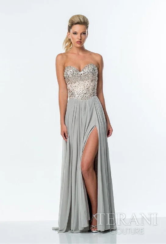 Bodycon dress with a pleated bodiceTerani Couture 1711P2731 Strapless Long Prom Dress Bodycon dress with a pleated bodiceTerani Couture 1711P2731 Strapless Long Prom Dress