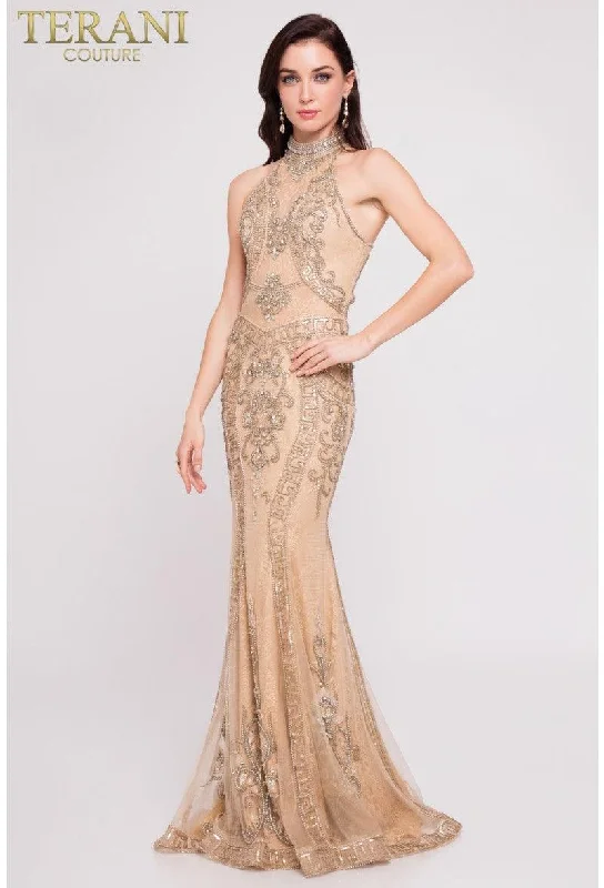 Bodycon dress with a scalloped edgeTerani Couture 1811GL6433X Formal Long Prom Dress Bodycon dress with a scalloped edgeTerani Couture 1811GL6433X Formal Long Prom Dress