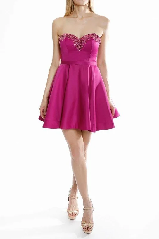 Bodycon dress with a transparent panelTerani Couture 1822H7876 Strapless Short Dress Bodycon dress with a transparent panelTerani Couture 1822H7876 Strapless Short Dress