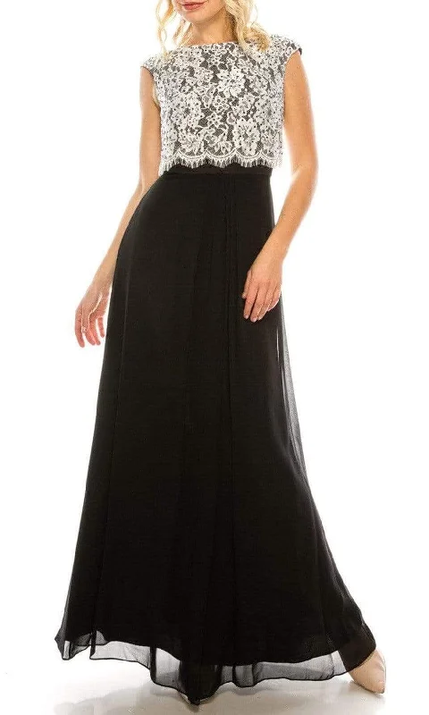 Prom dresses with one - shoulder ruffled straps and geometric patterns for a contemporary and eye - catching formal eventAidan Mattox - 54466880 Lace Bateau A-Line Dress