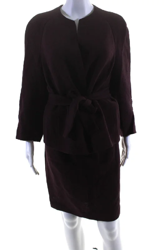 Shearling - lined women's leather coats for ultimate warmth and luxuryAkris Bergdorf Goodman Womens Tied Waist Snap Blazer Skirt Set Purple Shearling - lined women's leather coats for ultimate warmth and luxuryAkris Bergdorf Goodman Womens Tied Waist Snap Blazer Skirt Set Purple