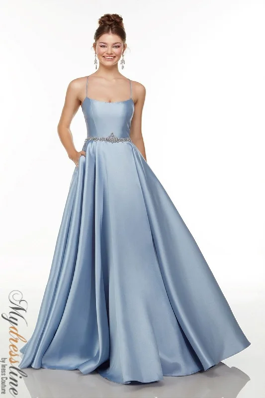 Prom dresses with ruched bodices and organza sleeves for a romantic lookAlyce 1733