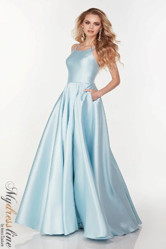 Long - train formal dresses in chiffon for a dramatic prom entranceAlyce 1734